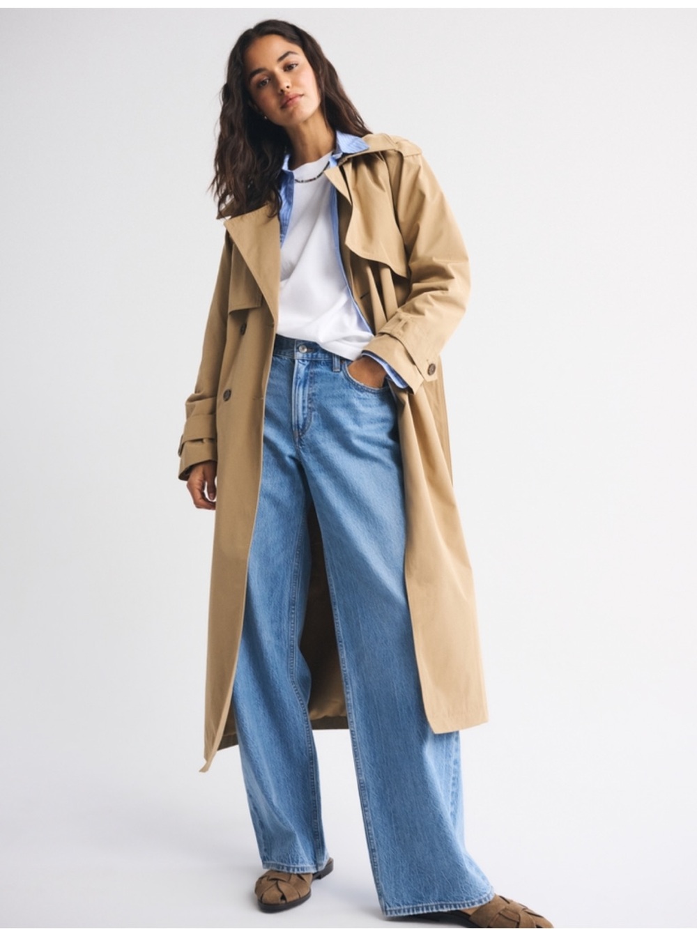 Abercrombie & Fitch Tan Trench Coat